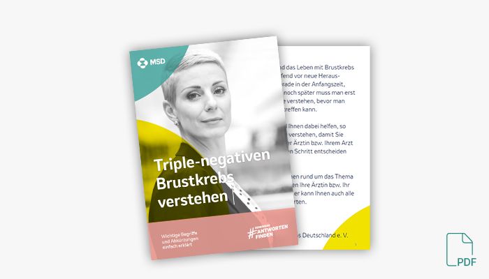 Broschüre zu triple negativen Brustkrebs verstehen