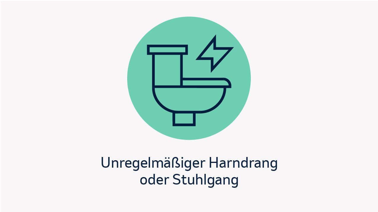 Unregelmäßiger Harndrang oder Stuhlgang