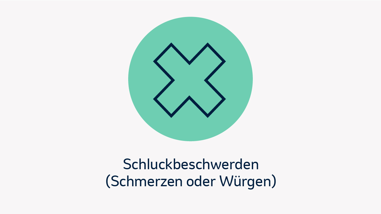Speiseröhrenkrebs: Infografik mit möglichen Symptomen einer Speiseröhrenkrebs-Erkrankung. 