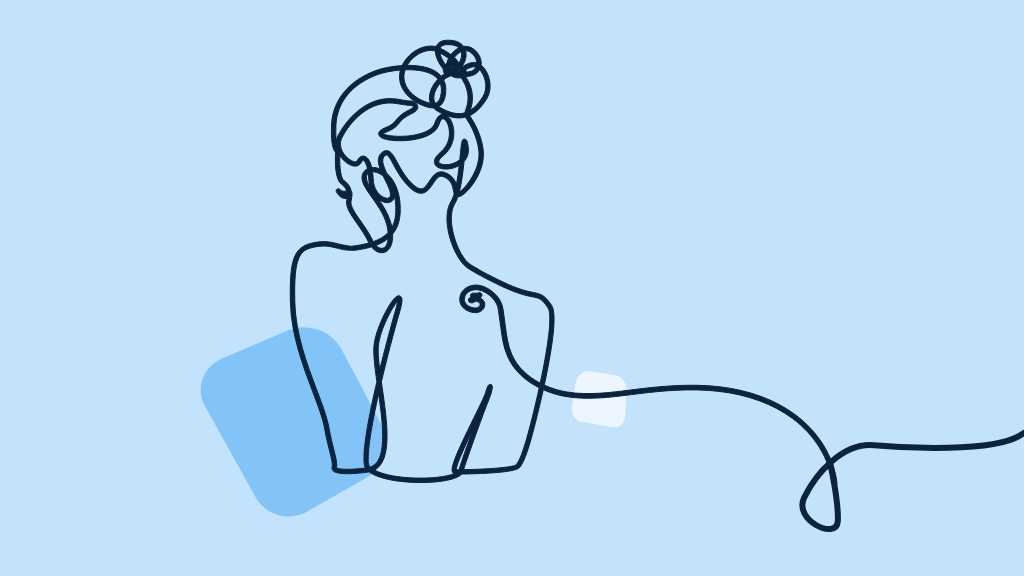 llustration Frauenrücken mit Hochsteckfrisur