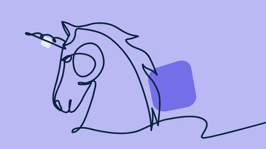 Illustration Einhorn in lila