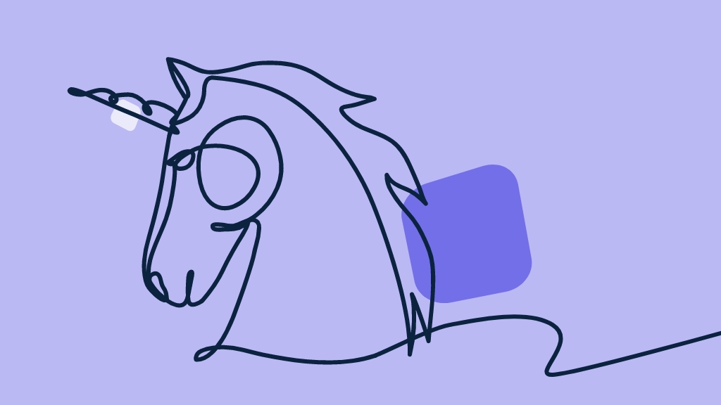 Illustration Einhorn in lila