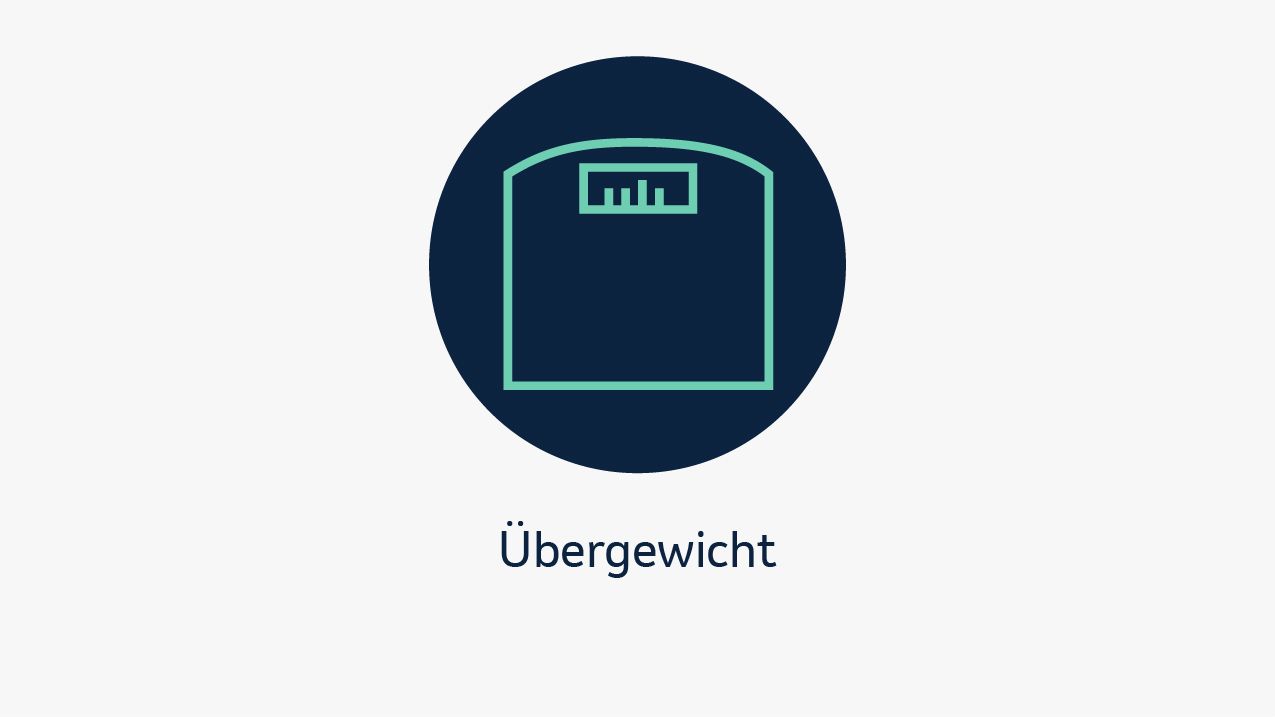 Die Abbildungen zeigen Risikofaktoren, die eine Nierenkrebs-Erkrankung begünstigen können. Dazu gehören hoher Blutdruck, Rauchen und Übergewicht.