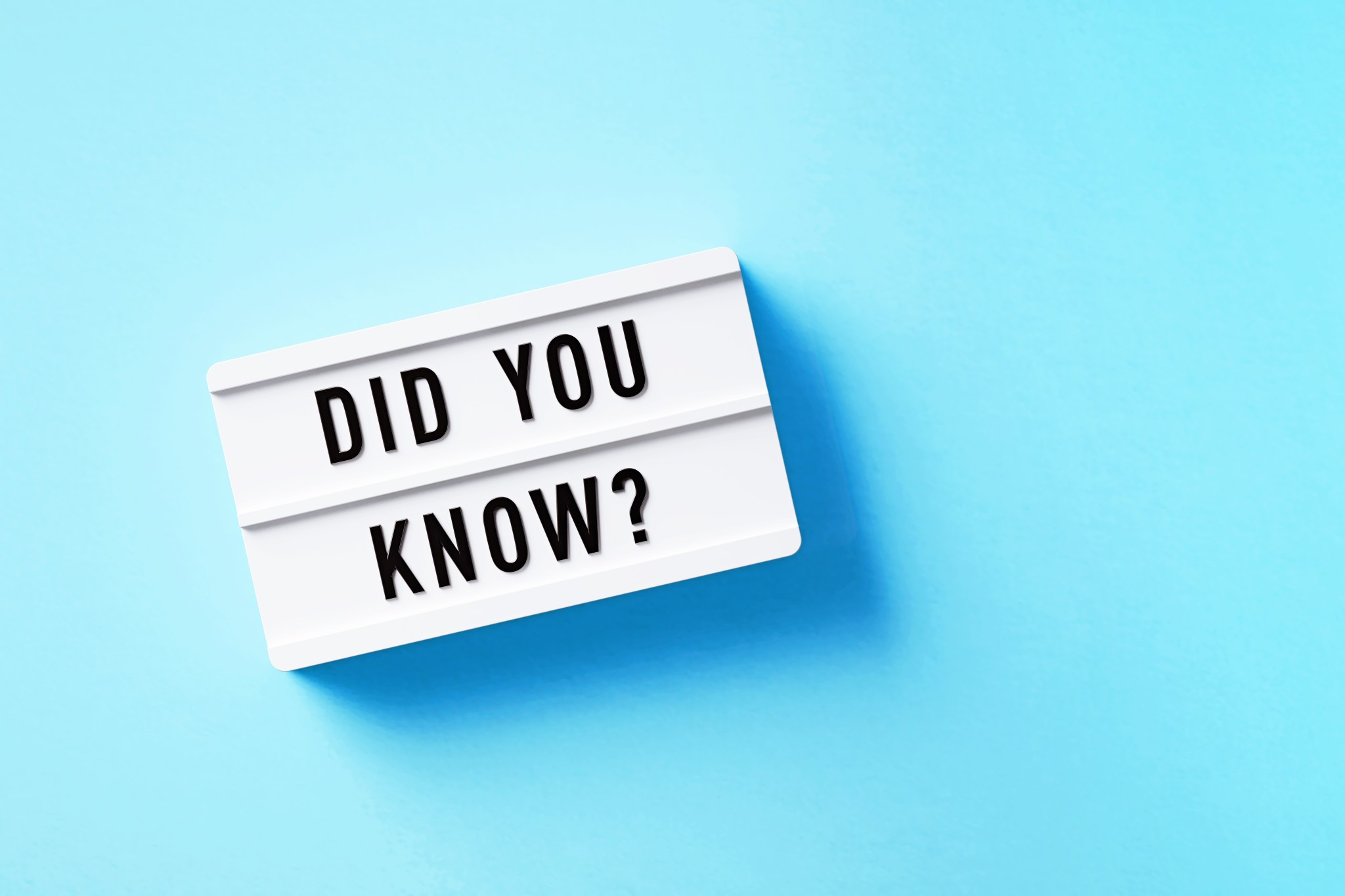 Leuchttafel mit der Aufschrift „Did you know?“
